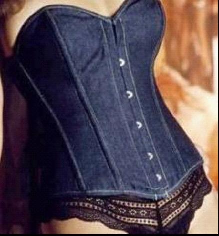 Elegant Blue Jeans Corset